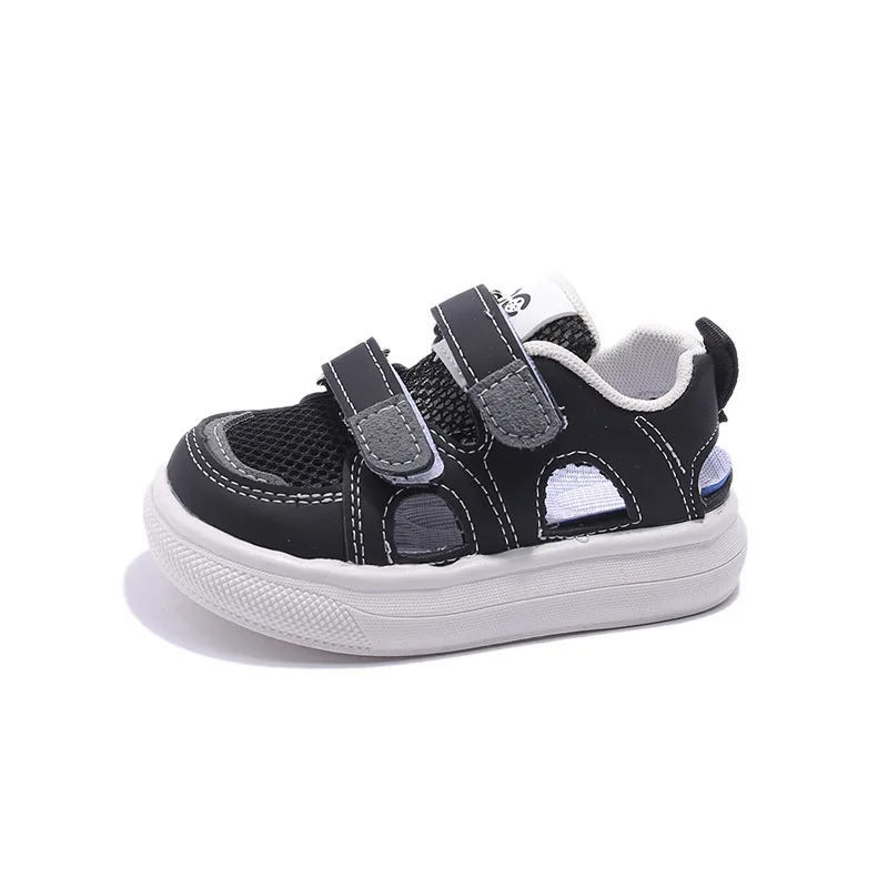Moda versátil niños medio bolso sandalia 2025 nuevo zapato de hombre suela blanda antideslizante zapato deportivo para niña zapato de tablero hueco de malla antideslizante - imagen 5