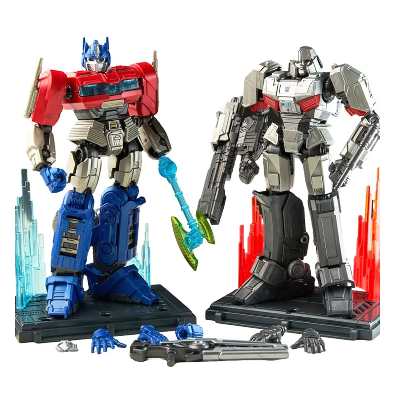 2024 películas de Anime Transformers One LED Optimus Prime Bumblebee Starscream Soundwave Shockwave dibujos animados Anime Robot juguete ensamblado - imagen 3