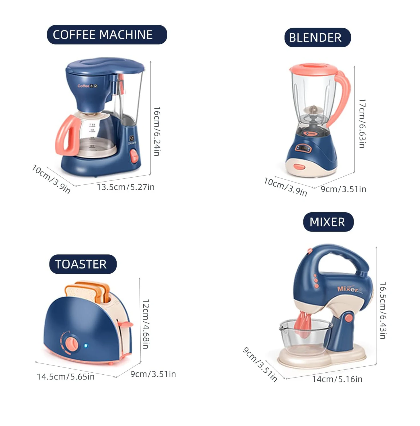 Juguetes para juego de imitación para niños, juego de simulación de electrodomésticos de cocina, juego de juguetes con cafetera, mezclador y tostadora, sonido y luz - imagen 5