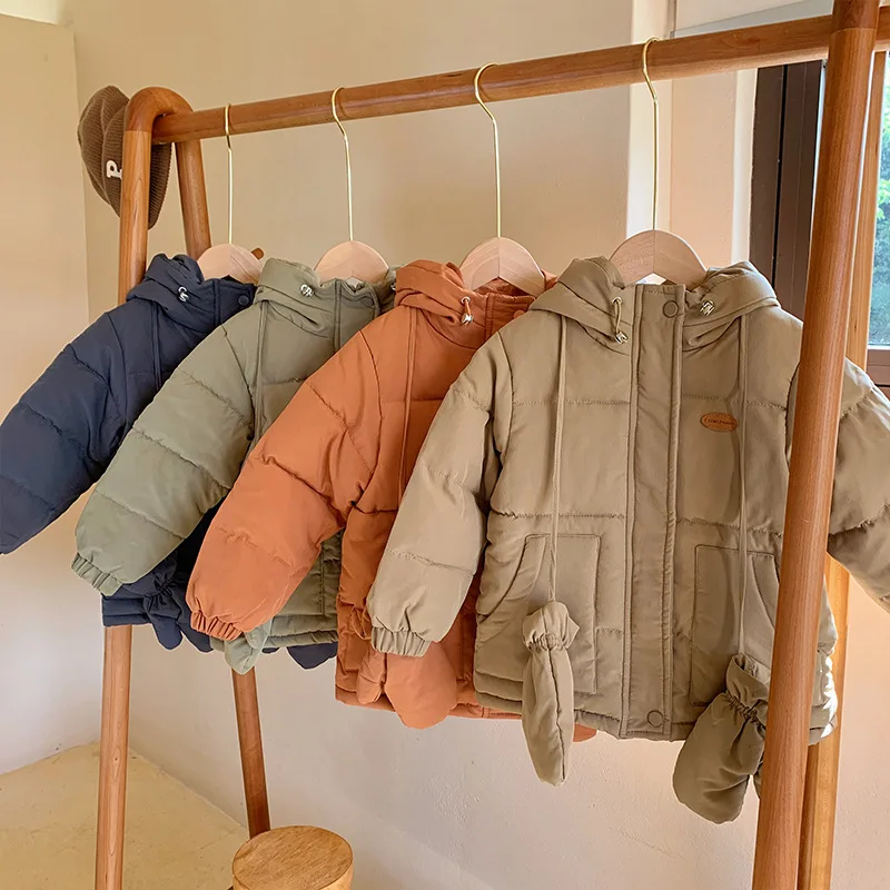 Milangel-chaqueta con forro de piel para niños, Parkas gruesas y cálidas, Abrigo con capucha para niñas, Invierno - imagen 2