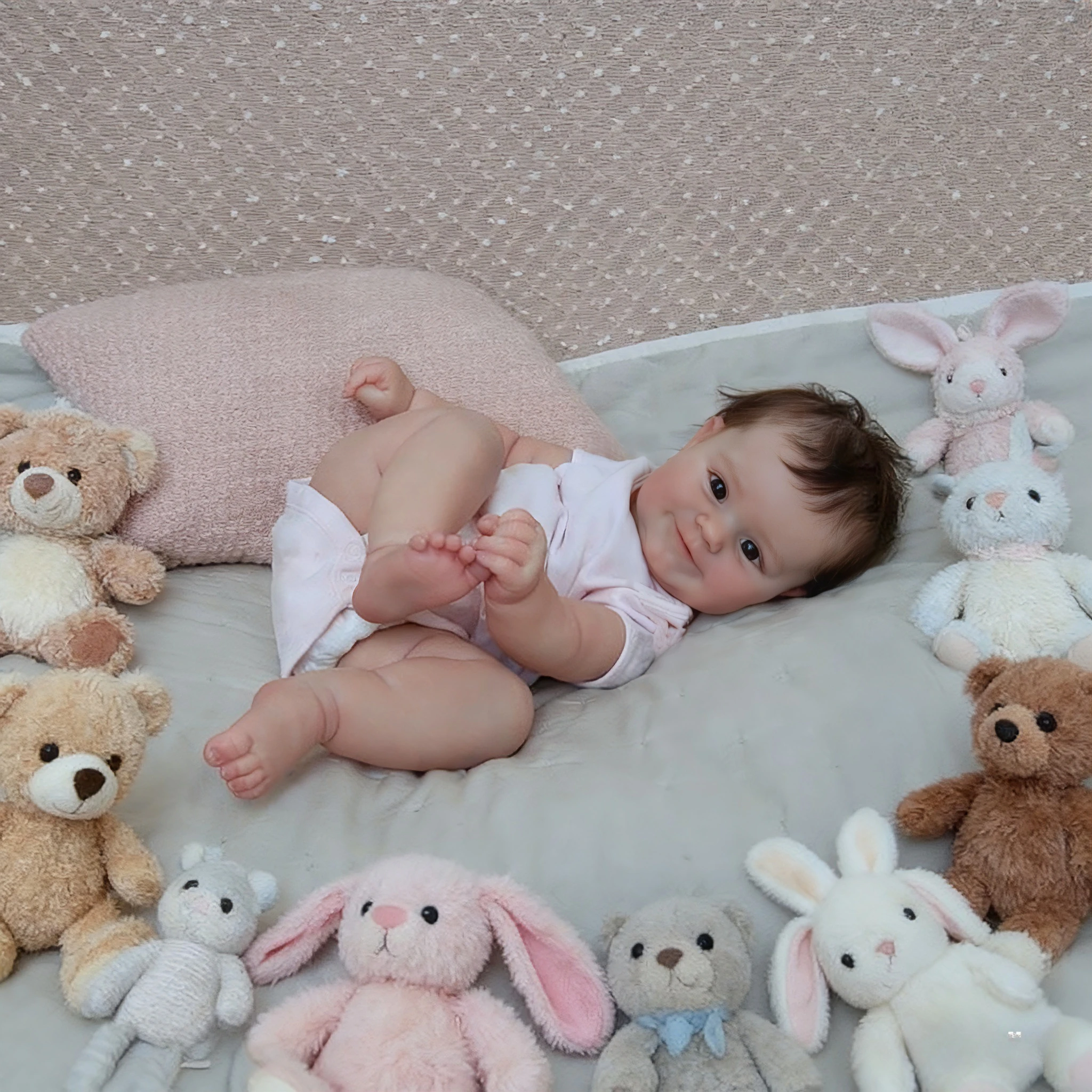 NPK 19 ''pintura a mano de alta calidad piel 3D con muchas venas detalladas Reborn Maddie cuerpo suave muñeca artística coleccionable realista para bebé - imagen 2