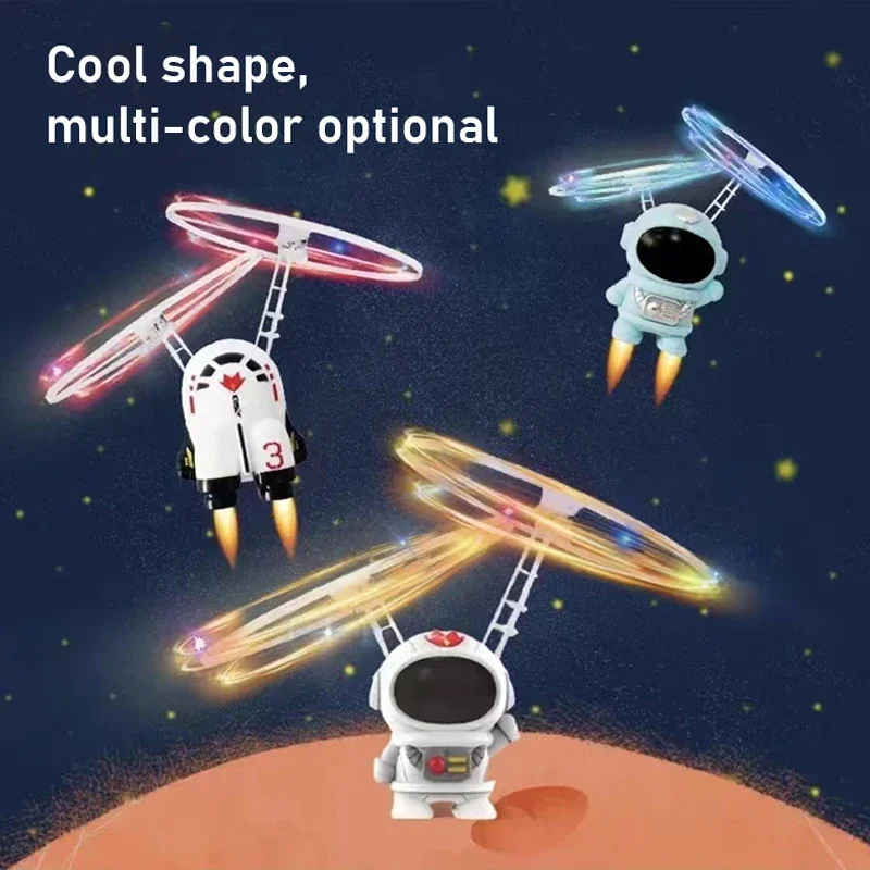Helicóptero volador con luces LED y astronauta – Juguete para niños - imagen 5