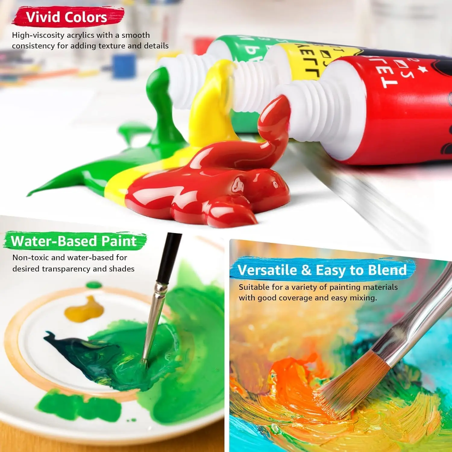 Kit de pintura acrílica para copas – 24 colores con pinceles - imagen 4