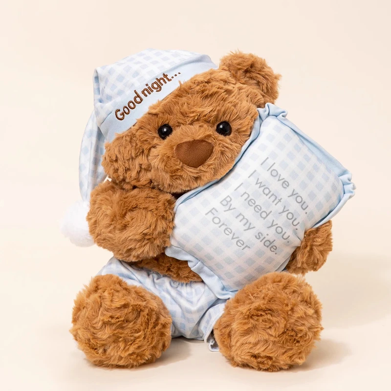 Oso de peluche con pijama – Muñeco suave para dormir y regalar en Navidad - imagen 5