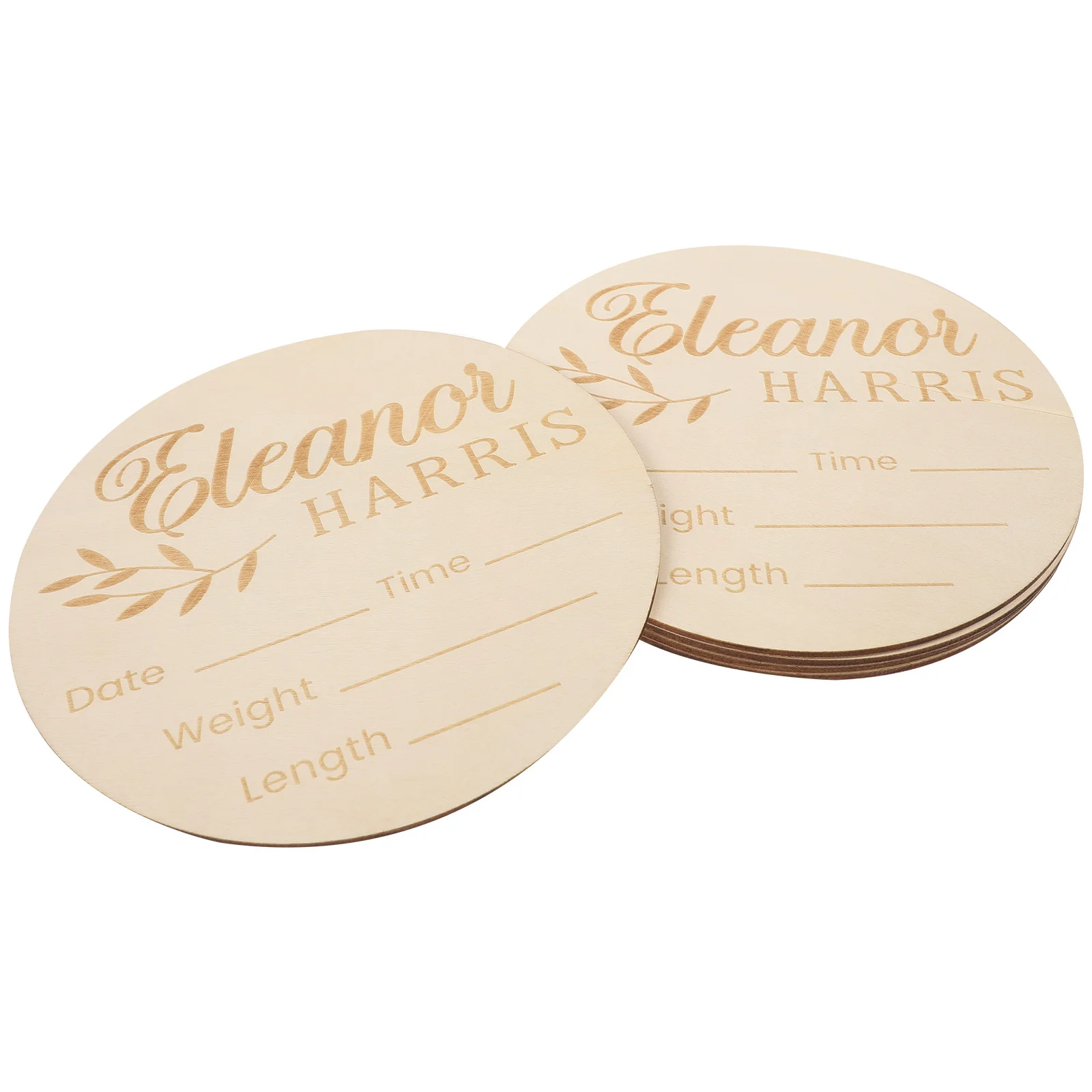 Tablero de anuncios de nacimiento de bebé de madera, señal de nombre de corazón para recién nacido, accesorio para fotografía, regalo para bebé, letrero de anuncio para recién nacido, 5 uds. - imagen 2