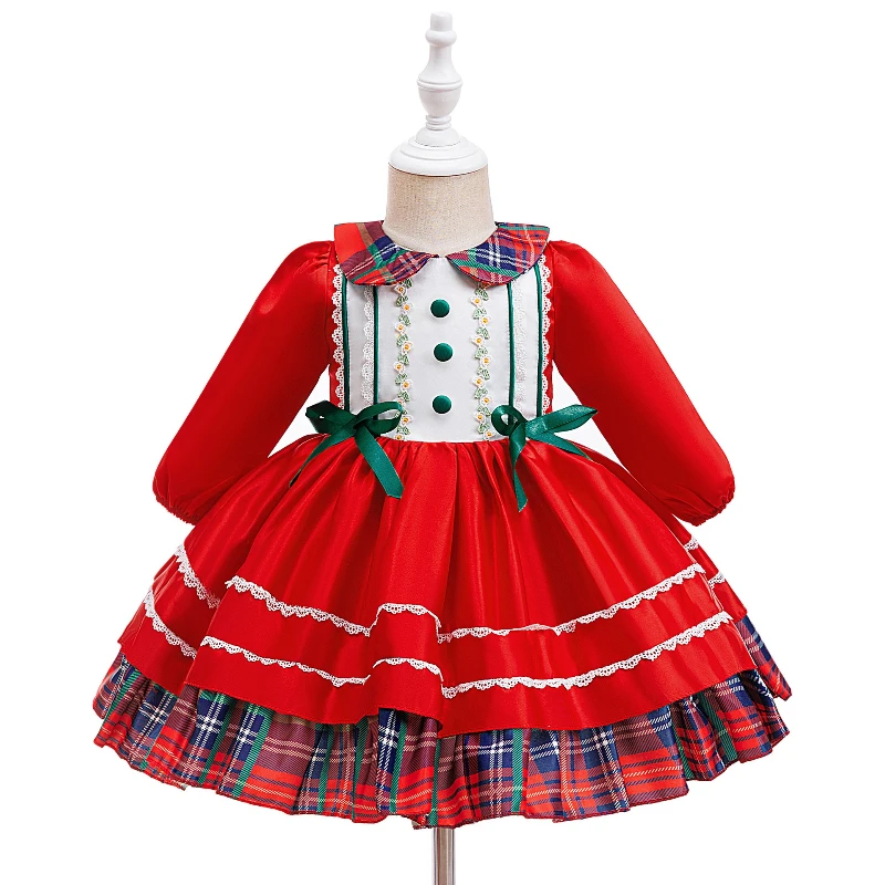 Vestido Navidad niña con lentejuelas y falda de tul