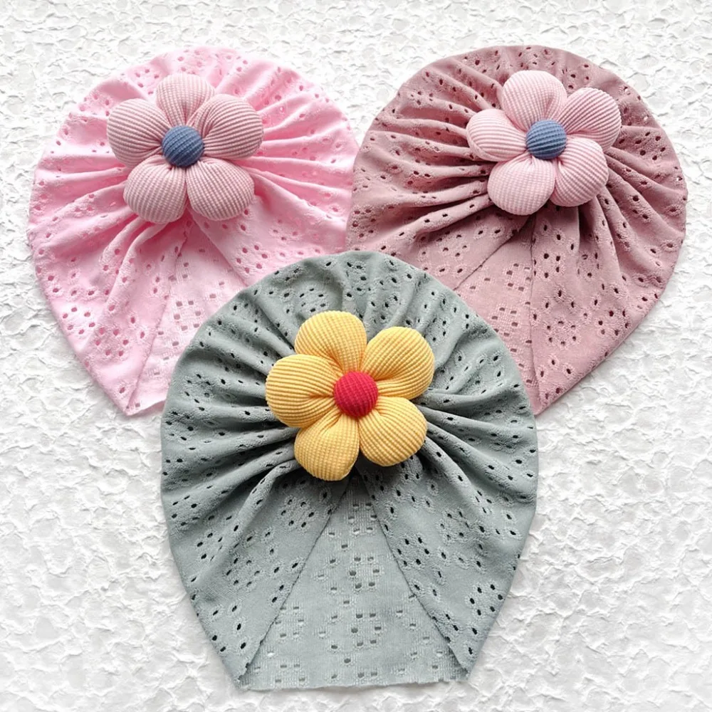 Gorro de verano floral transpirable y elástico para bebé niña - imagen 4