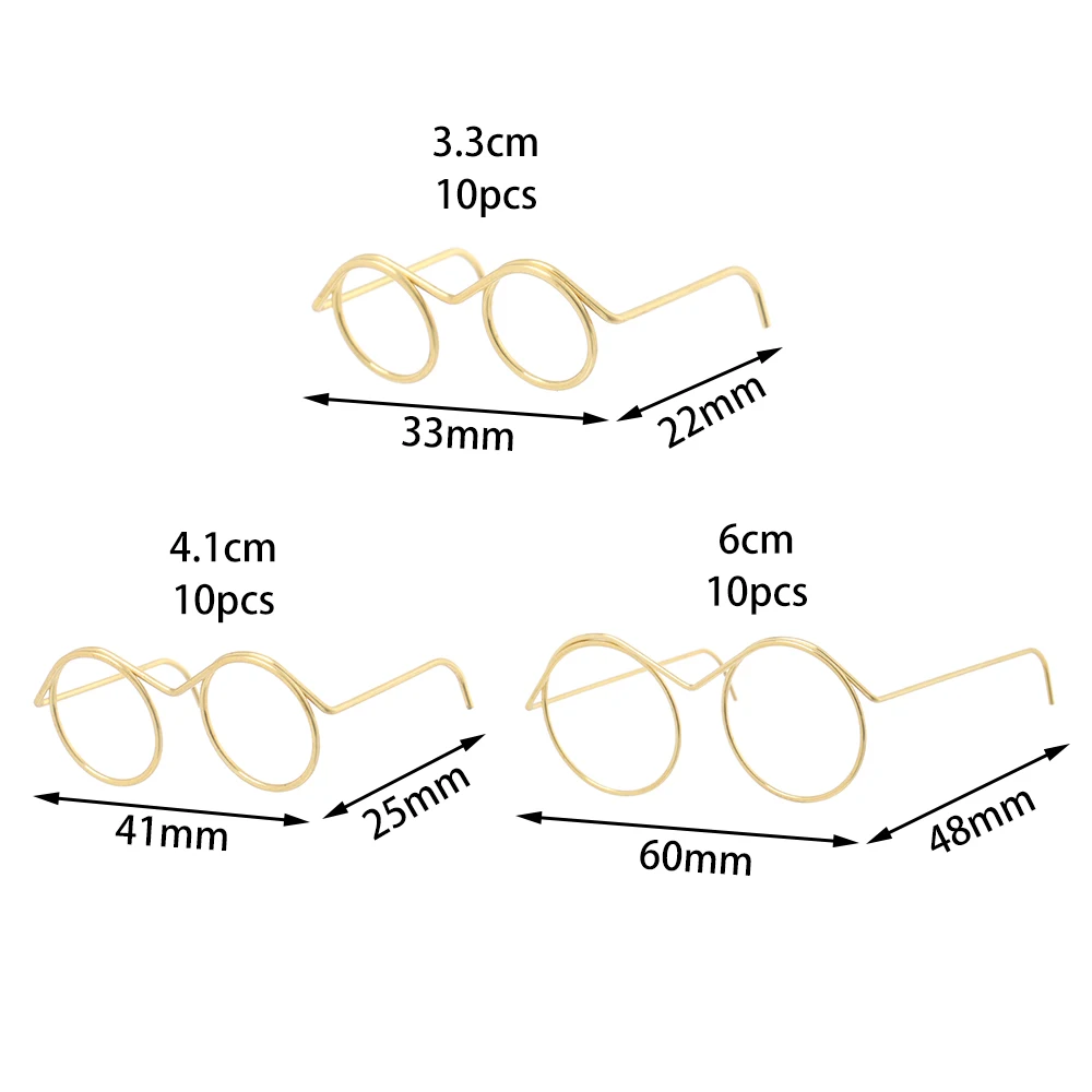 Gafas metal retro redondas para muñecas – Accesorio DIY - imagen 3