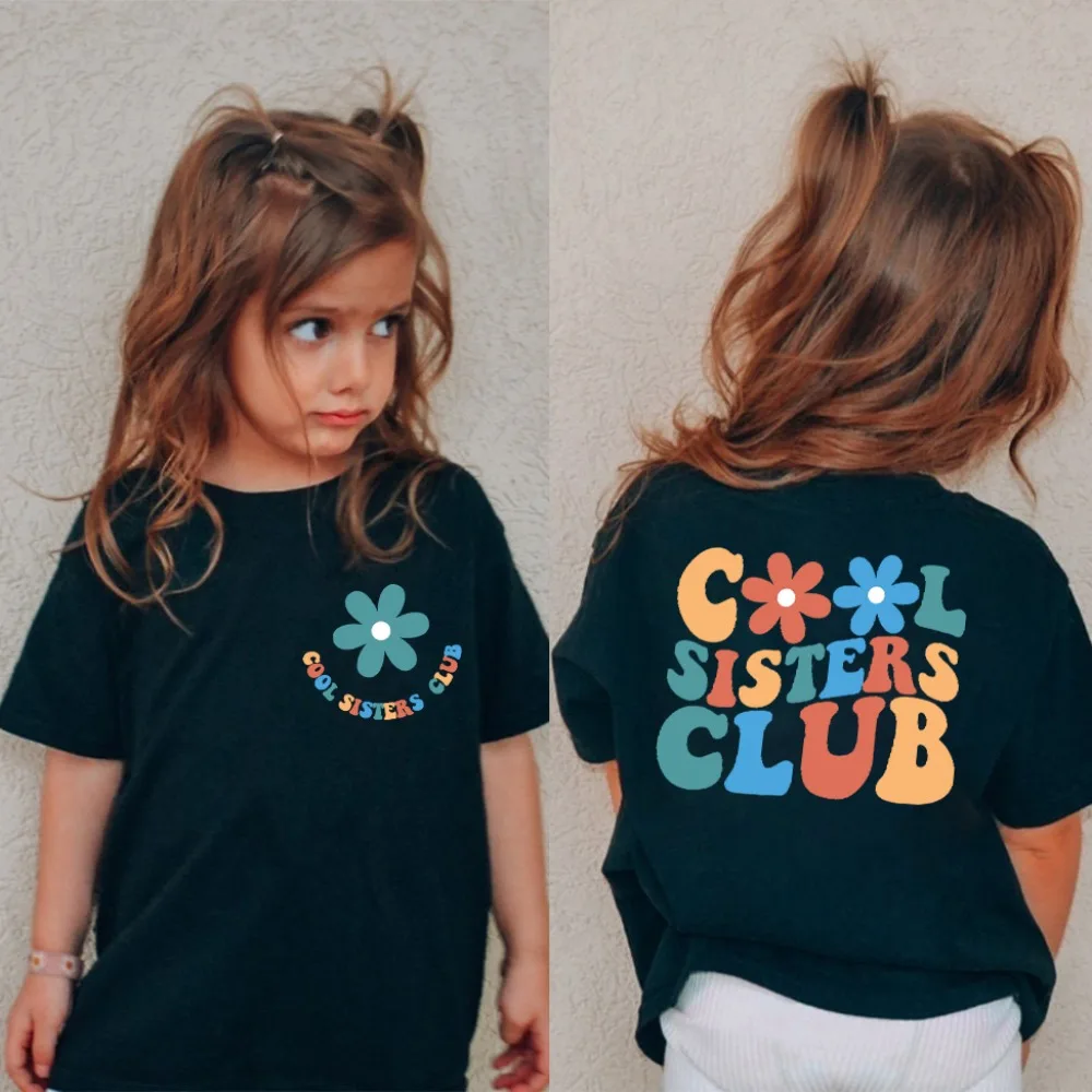 Camiseta fresca del Club de la hermana mayor, regalo del anuncio del bebé, traje de hermana mayor, ropa para niños pequeños y hermanos, camiseta de verano para niñas