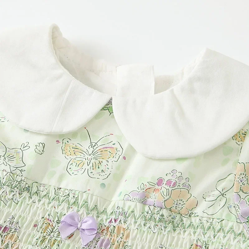 Conjunto vestido de princesa de algodón manga larga con diadema - imagen 4