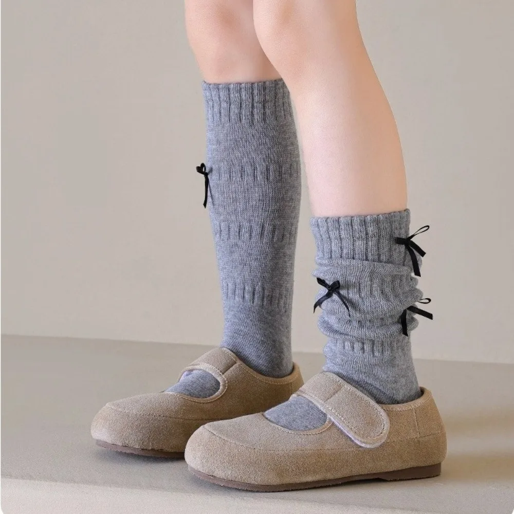 Calcetines largos cálidos de Color sólido para niñas, calcetines transpirables con agradable arco, calcetines largos de estilo coreano de 1 a 5 años - imagen 5