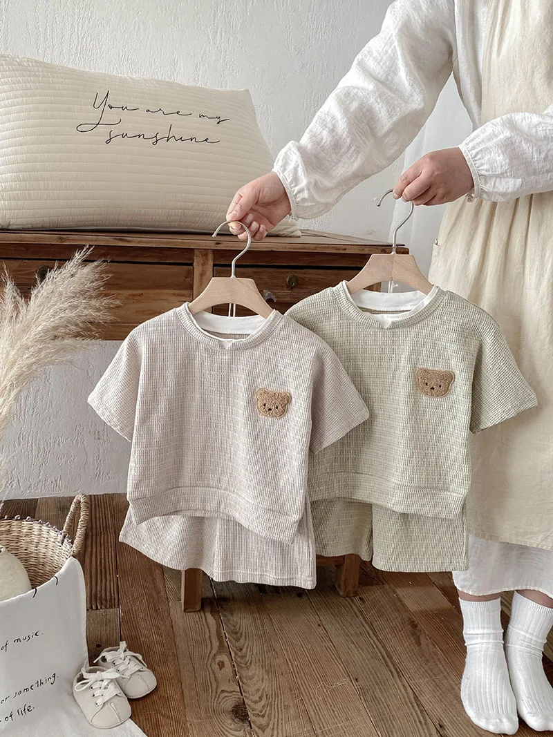 MILANCEL Conjunto verano bebé oso dulce – Ropa ligera infantil - imagen 3