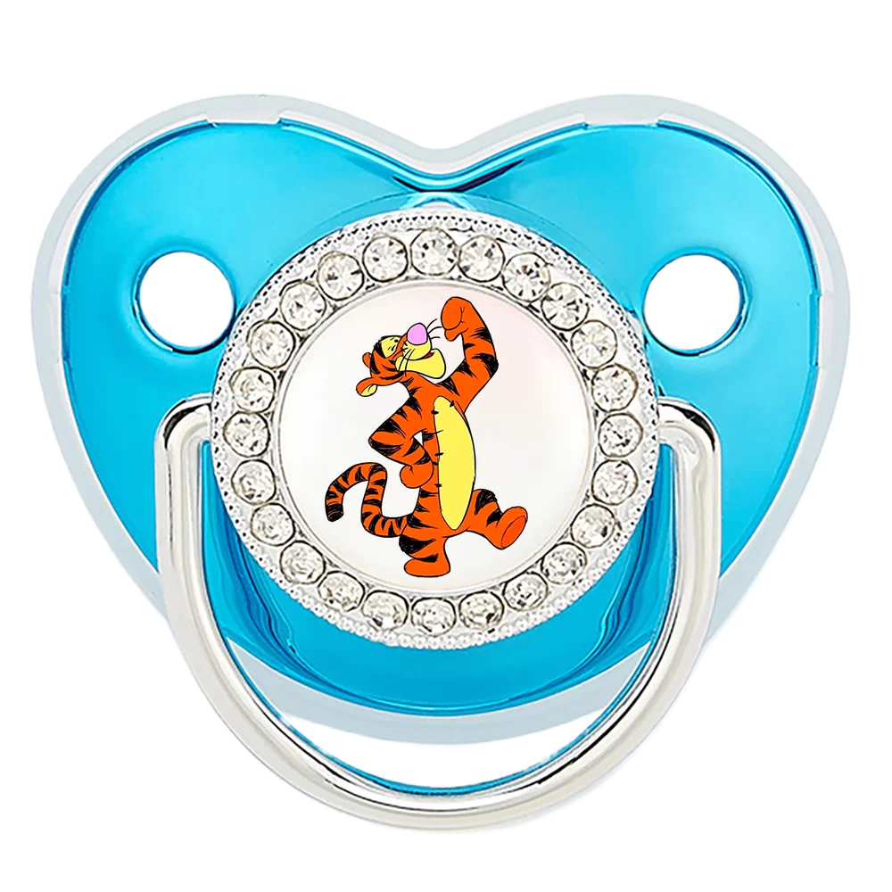 Tigger anime estampado nuevo anime tetina de silicona líquida chupete de bebé de lujo chupete de bebé recién nacido Bling boca juega Chupeta - imagen 3