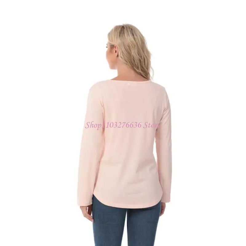 Camiseta de lactancia de algodón cómoda y segura discreta maternidad - imagen 4