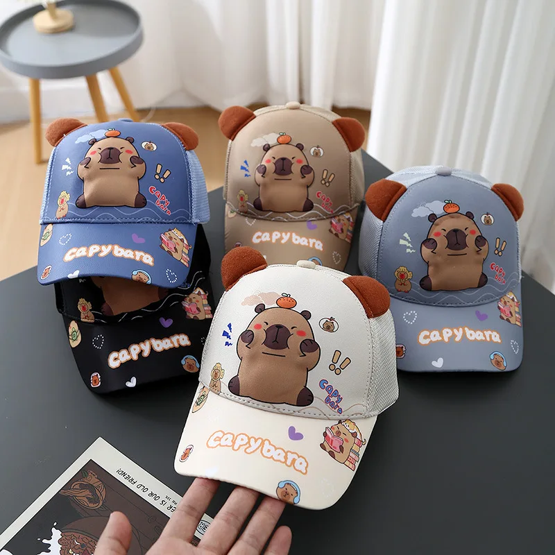 Bonita gorra de béisbol de malla para bebé, sombrero para el sol con letras de dibujos animados de verano, gorras Snapback de algodón para niños y niñas, sombrero de pesca de Hip Hop para chico de 2 a 6 años