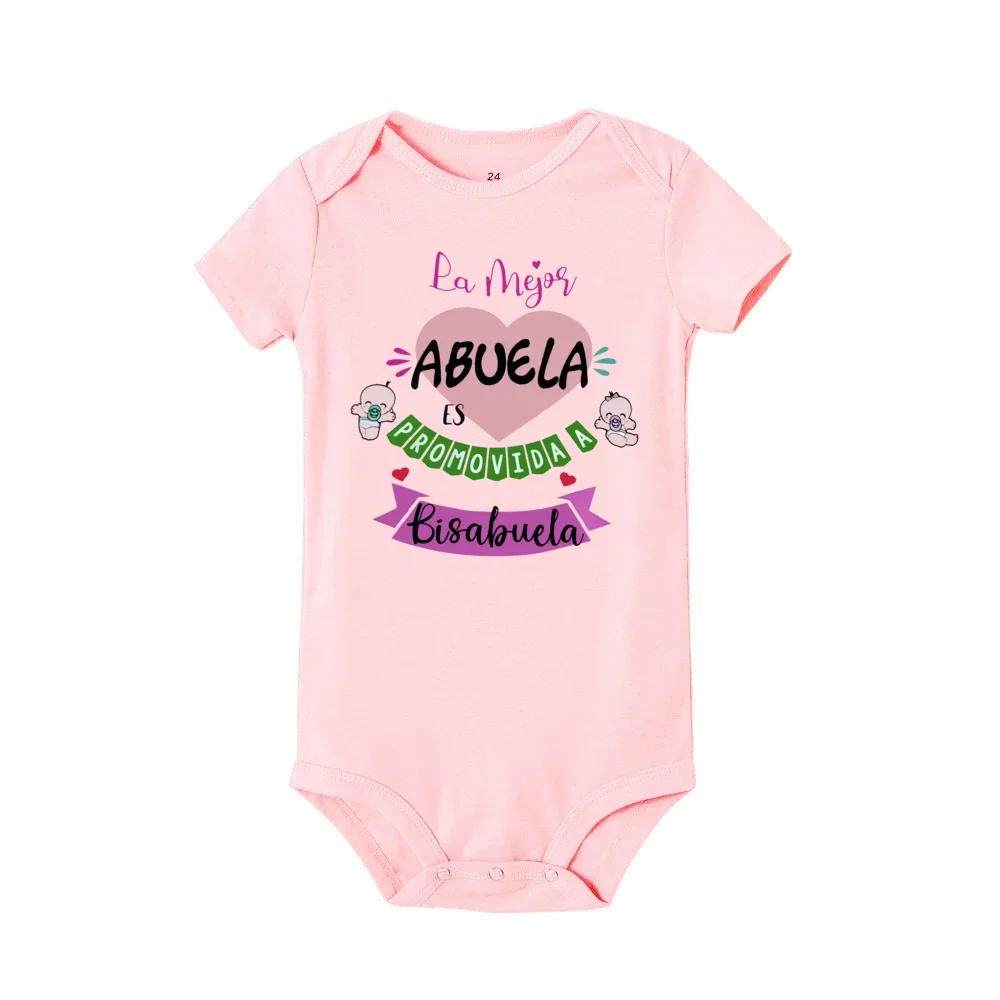 La mejor abuela se promesa a la gran avena, pelele para bebé, ropa de anuncio de embarazo, mono de manga corta para recién nacido - imagen 5