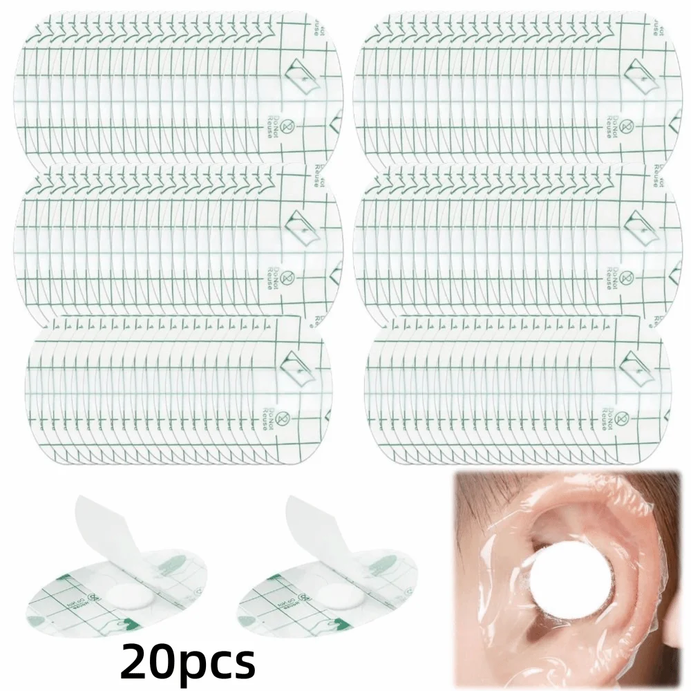 20 piezas nuevas cubiertas desechables impermeables para los oídos, protección para los oídos, pegatinas para los oídos para nadar, cubierta antidesgaste para el talón, ducha