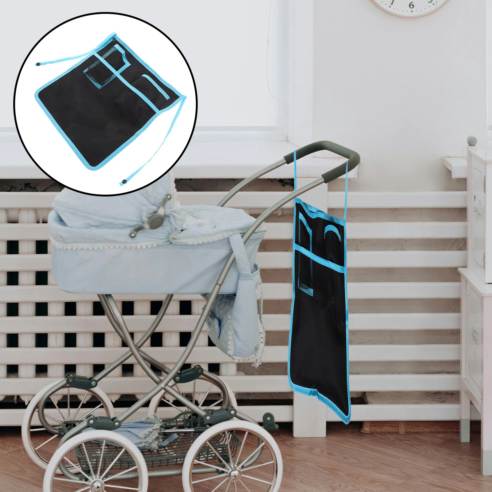 Bolsa colgante para cochecito de bebé, organizador multifuncional de gran capacidad, bolsa de almacenamiento portátil, accesorios esenciales para cochecito de bebé