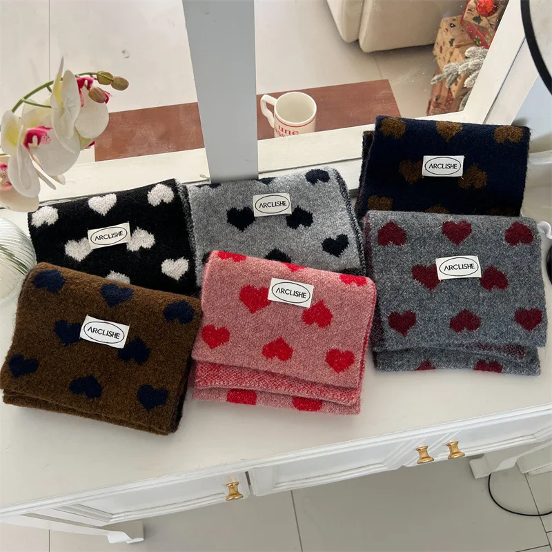 Nueva bufanda coreana para niños, calentador de cuello tejido de lunares Jacquard de invierno para niñas, bufanda suave y gruesa para bebés, accesorio bonito - imagen 2