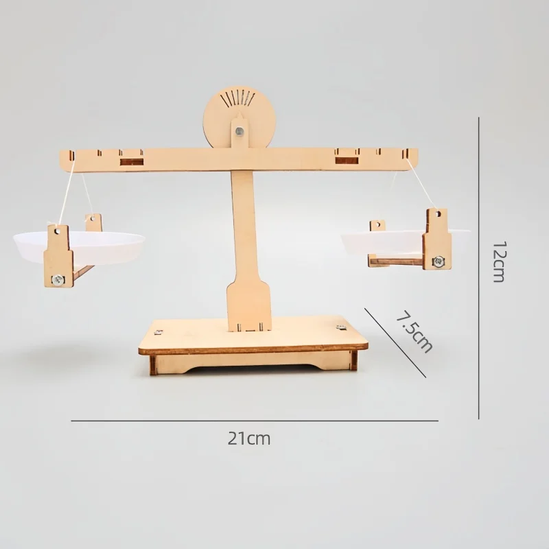 Palanca de equilibrio DIY, báscula de pesaje de madera, báscula de enseñanza de ciencias y matemáticas, juguete de equilibrio educativo temprano para estudiantes y niños, regalo - imagen 3