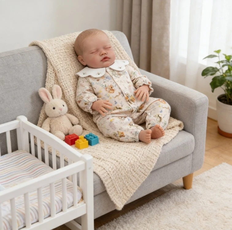 NPK 19 ''muñeca bebé Reborn Primrose Sleep realista de tacto suave con piel 3D pintura de múltiples capas muñecas para niños pequeños - imagen 3