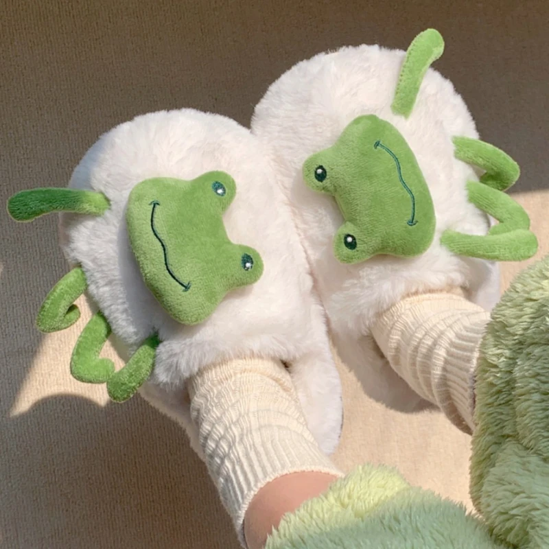 Pantuflas de rana de algodón para mujer – Cálidas y antideslizantes - imagen 3