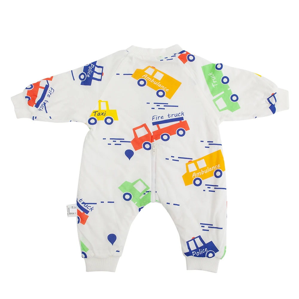 Saco de dormir para niños, saco de dormir de coche de dibujos animados, 3 vías con cremallera, cambio de pañales, mono fino de algodón suave para primavera - imagen 2