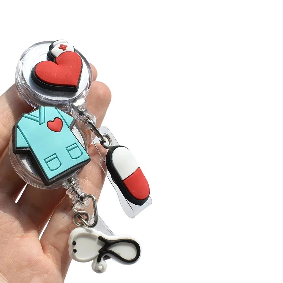 Nuevo carrete de insignia de estilo médico, soporte de identificación para enfermeras y trabajadores, soporte retráctil para Tarjeta De Nombre, accesorio - imagen 4