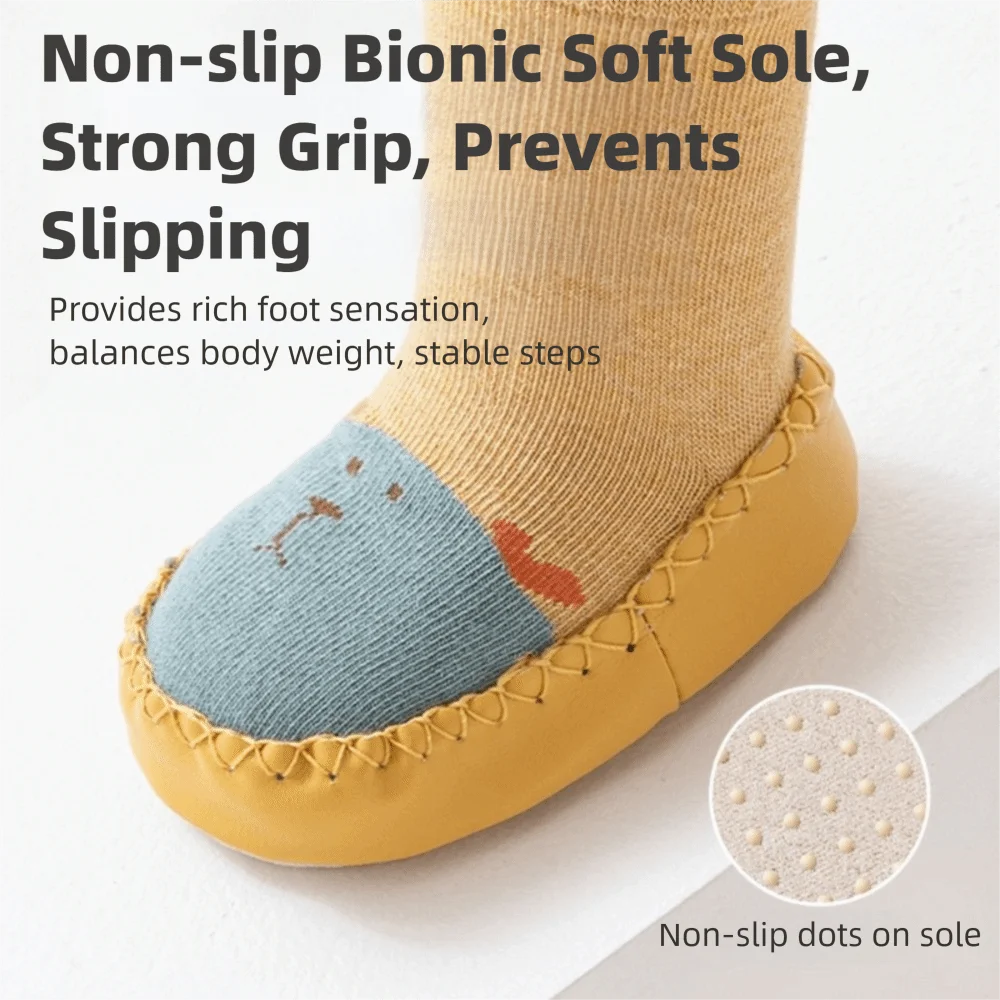 Un par de nuevos calcetines de bebé con diseño de dibujos animados, zapatillas de suela suave, zapatos de suela blanda antideslizantes, calcetines cómodos antideslizantes, ropa para niños pequeños - imagen 3