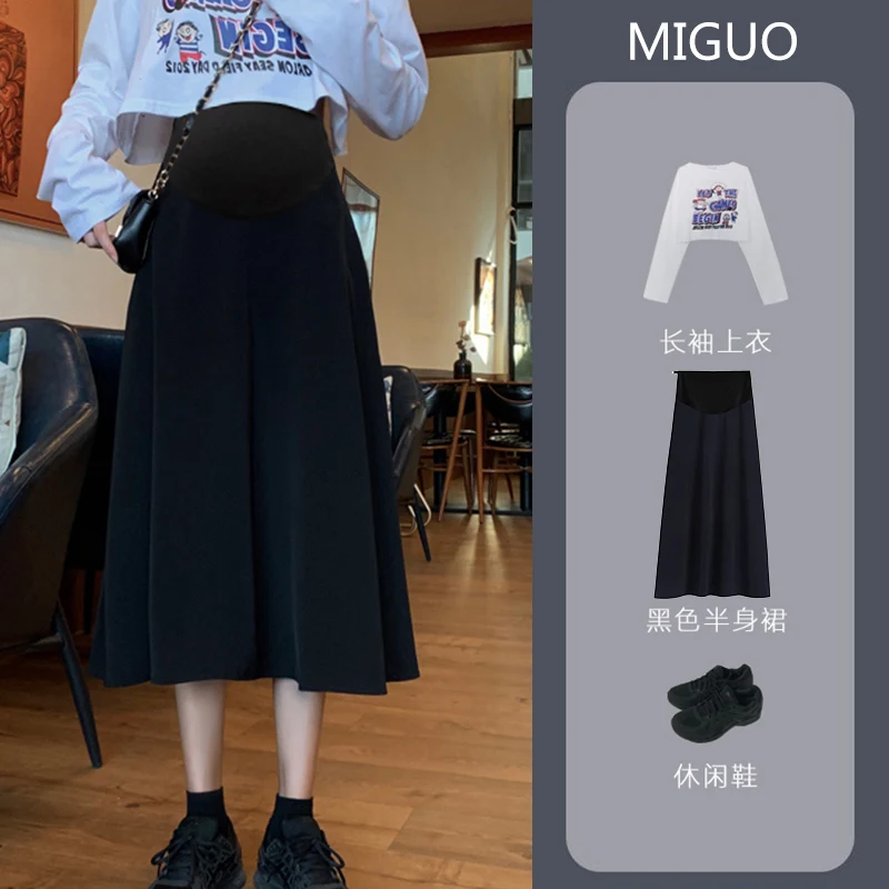 Falda maternity con cintura elástica para embarazadas – Primavera y verano - imagen 2