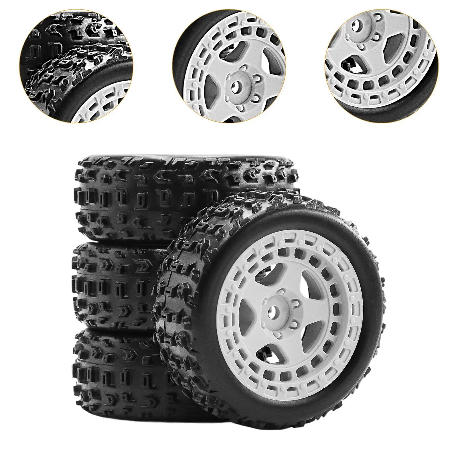 4Pcs Wheels and Tires 2.7x1inch for 1/18 2S 223S RC Truck Lightweight Sturdy
