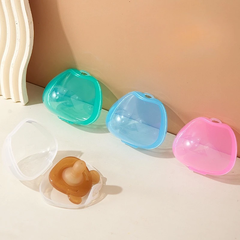 2 unids/set caja de almacenamiento de chupete para bebé, contenedor de chupete portátil para bebé, caja para pezones de calidad alimentaria, accesorios de lactancia para alimentación de bebé