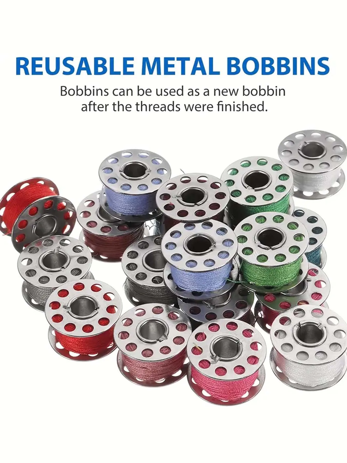 Bobinas de máquina de coser de acero inoxidable, 5/12/24 Uds., construcción de Metal duradera para máquina de coser Brother, artesanía de costura esencial - imagen 3