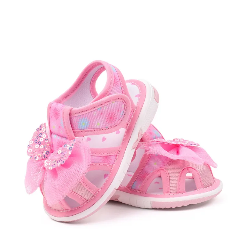 Sandalias de lona para primeros pasos con lazo decorativo de verano - imagen 5