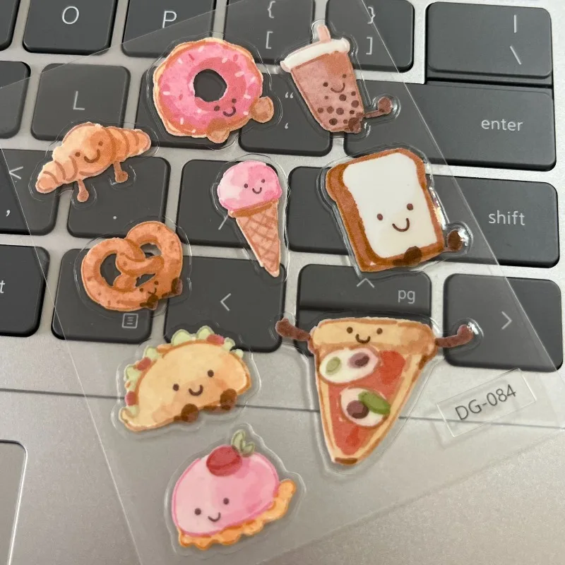 Pegatina artística de gelatina para hornear pan, adhesivo bonito de dibujos animados, portalápices impermeable, pegatina para cámara, pegatinas estéticas estacionarias - imagen 5