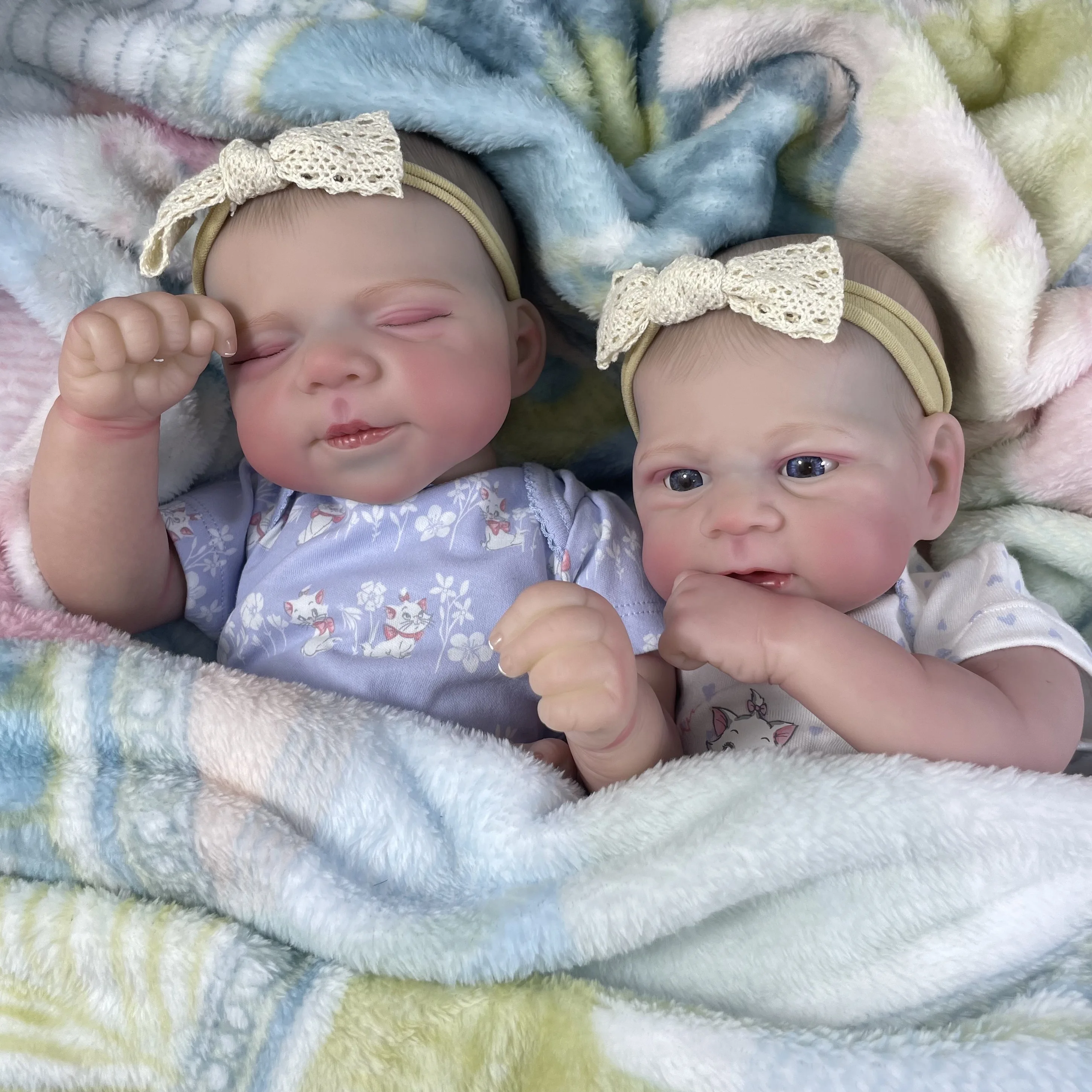 Muñecas Reborn realistas y adorables de 17/18 pulgadas, cuerpo de tela Pascale y Elijah, gemelos, muñeca recién nacida - imagen 4