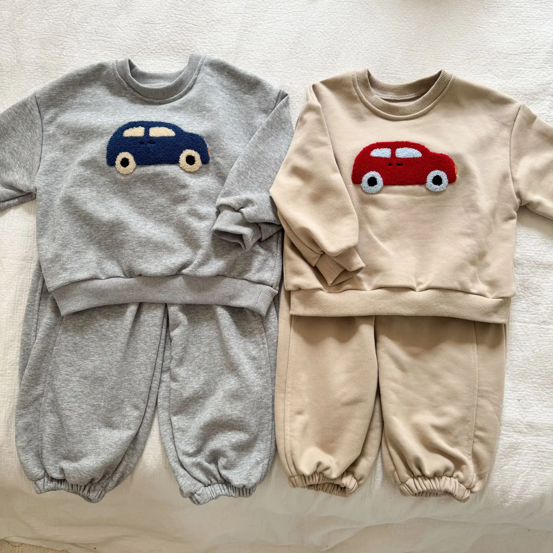 Conjunto de ropa para niños de 2 a 8 años, Sudadera con capucha de coche de dibujos animados y pantalones largos, traje con capucha de 2 uds, traje deportivo informal, prendas de vestir exteriores para niñas - imagen 5