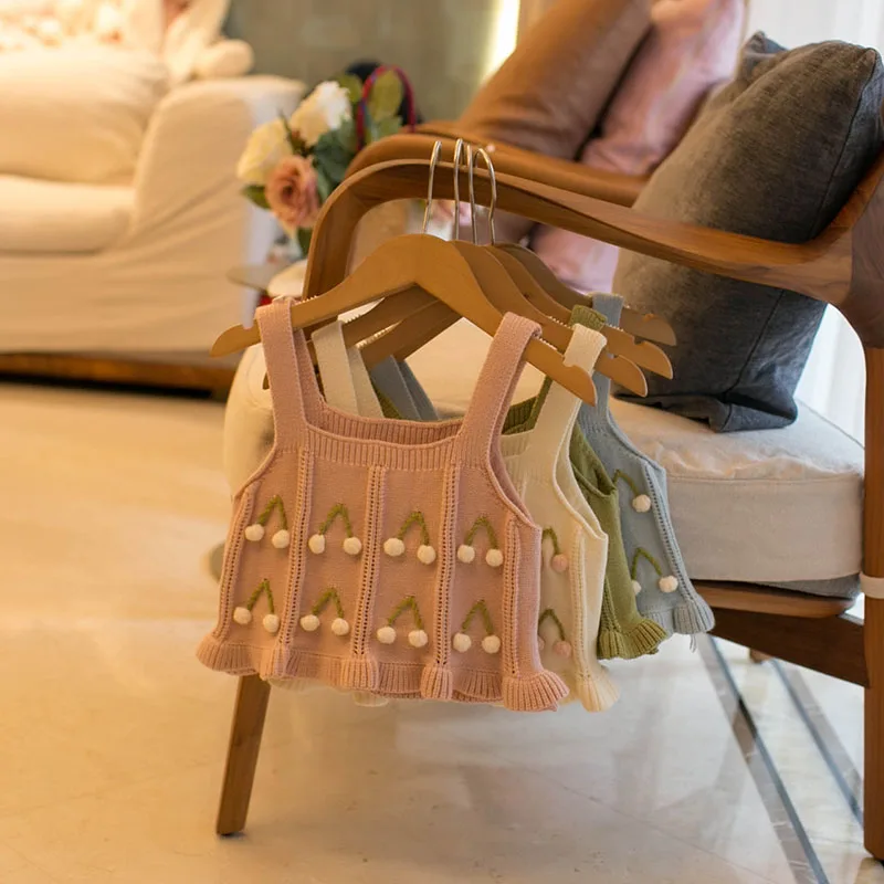 MILANCEL nuevo otoño niños Chaleco tejido 0-4T lindo bloque de Color de flores niñas Halter Tops niños tejido Floral prendas de vestir Tops