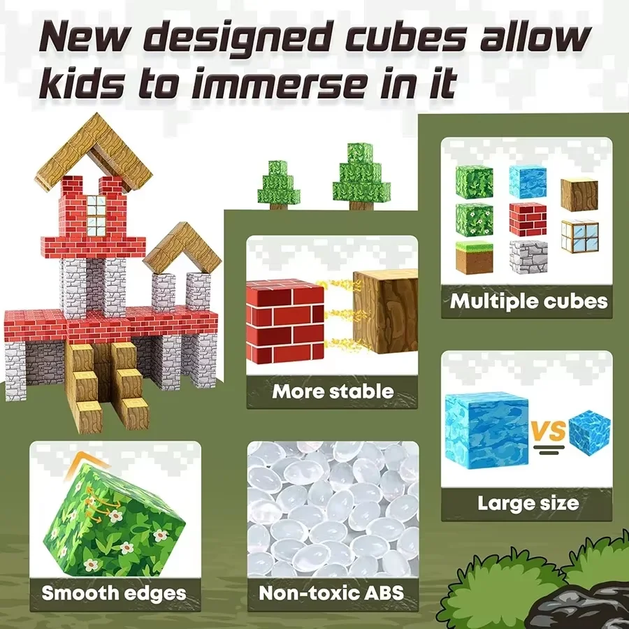 Bloques magnéticos, juguetes de construcción, bloques mágicos magnéticos, juegos para niños, juguetes magnéticos para niños y niñas de 5 a 7 años, juguetes STEM para edades de 3 a 10 años - imagen 5