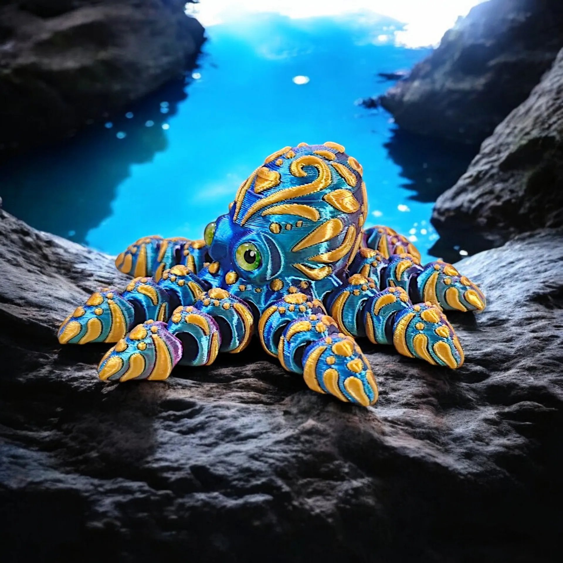 Pulpo bioquímico lindo impreso en 3D, animal impreso en 3D, pulpo 3D de articulación flexible, decoración del aula de la oficina en casa - imagen 2