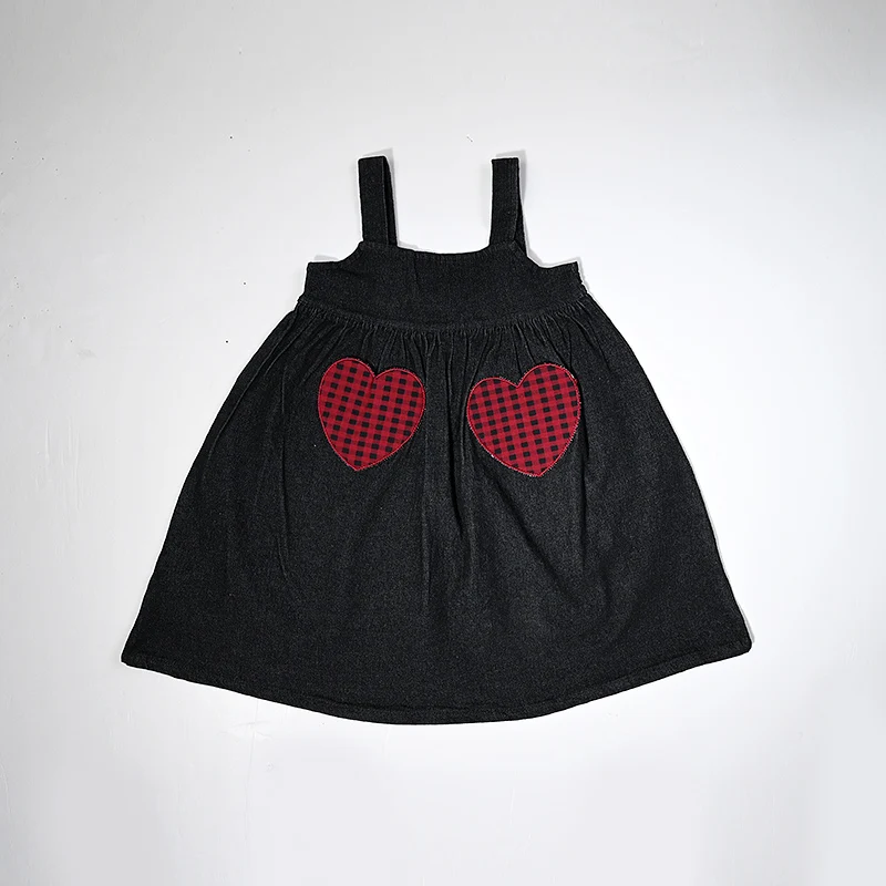 Conjunto vaquero para niña Ali-Plus – Estilo otoño con cuadros rojos - imagen 3