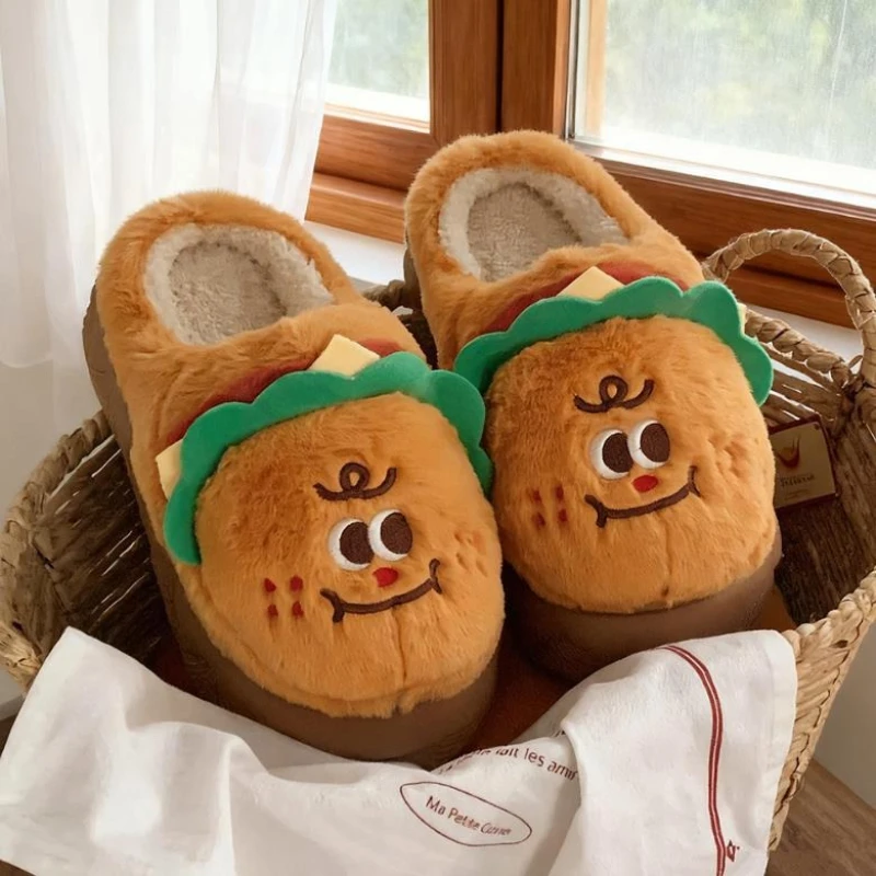 Pantuflas de algodón – diseño hamburguesa cálidas para niños - imagen 5