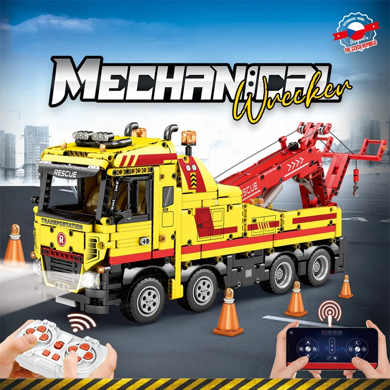 1794 Uds. Wrecker técnico RC bloques de construcción de automóviles camión de rescate vástago ingeniería Control remoto coche modelo ladrillos juguetes para niños regalos