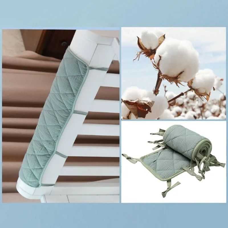 Parachoques para cuna, parachoques para cuna de bebé, envolvente para protección segura, protector para la dentición, protector para esquinas y a prueba de bebés - imagen 3