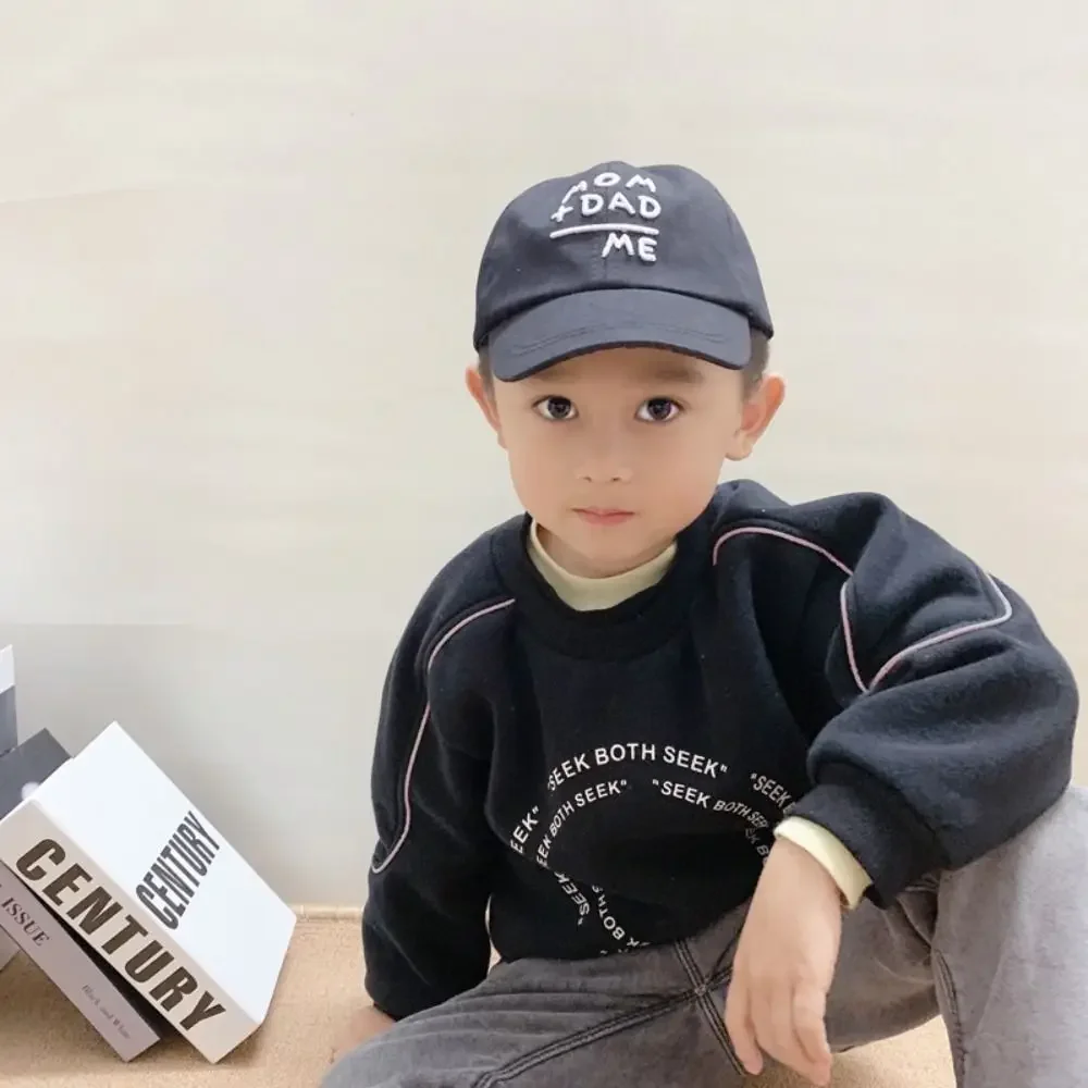 Regalos MOM + papá = ME gorras de béisbol bordadas Linda gorra para niños de primavera y otoño sombreros de protección solar ajustables para niños y niñas - imagen 5