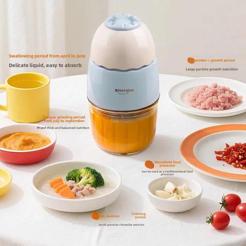 Mini máquina para hacer alimentos para bebés, licuadora trituradora multifuncional, cortador de 12 hojas de calidad alimentaria, capacidad compacta de 0,3 L, portátil de fácil limpieza - imagen 4