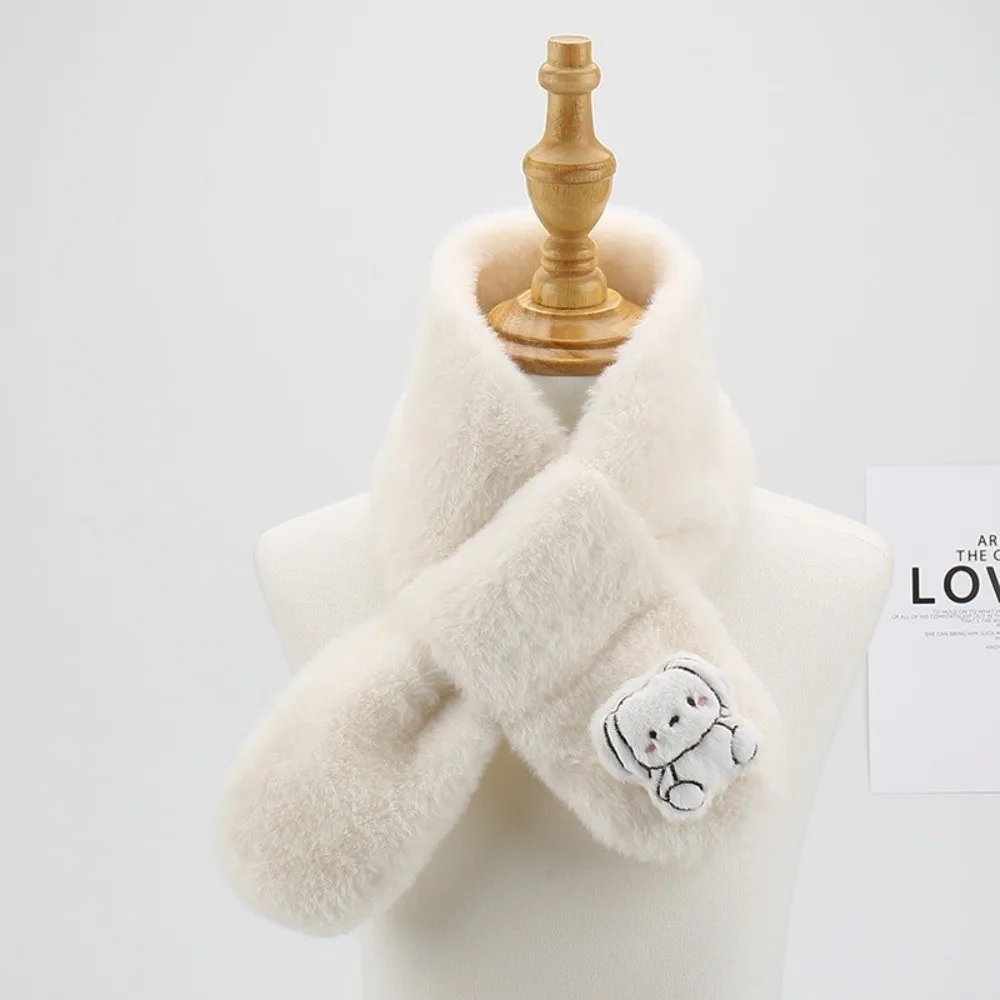 Bufanda de invierno con dibujos animados para niños, bufanda a prueba de viento con cuello cruzado, chal suave y grueso y cálido - imagen 4