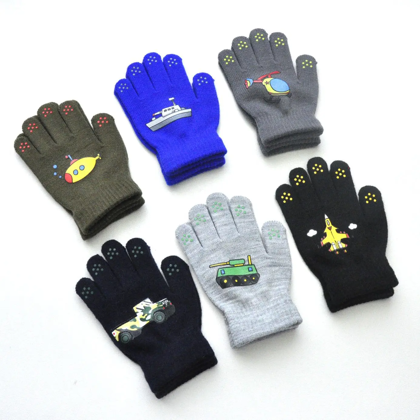 Cool Cars-guantes cálidos tejidos para niños, para bebés de 5 a 12 años, manoplas con dedos completos para invierno, guantes para ciclismo y esquí al aire libre - imagen 5