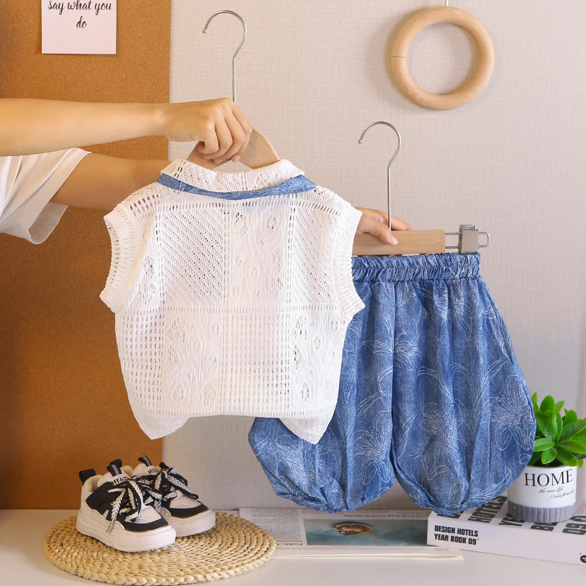 Conjunto veraniego estilo moda coreana con chaleco y pantalón corto - imagen 5