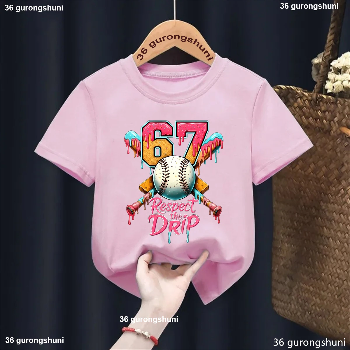 Camiseta divertida de helado béisbol para niños – Estilo Kawaii - imagen 4